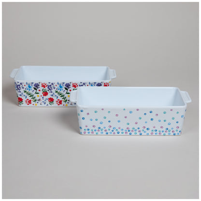 Made with Love Paw Print Ceramic Loaf Pan