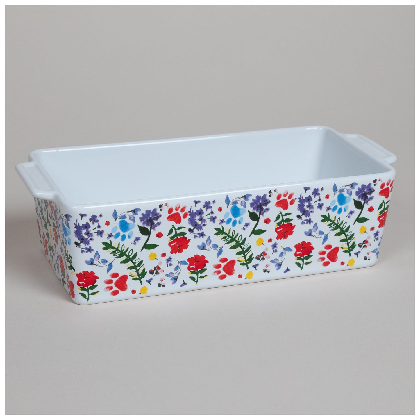 Made with Love Paw Print Ceramic Loaf Pan
