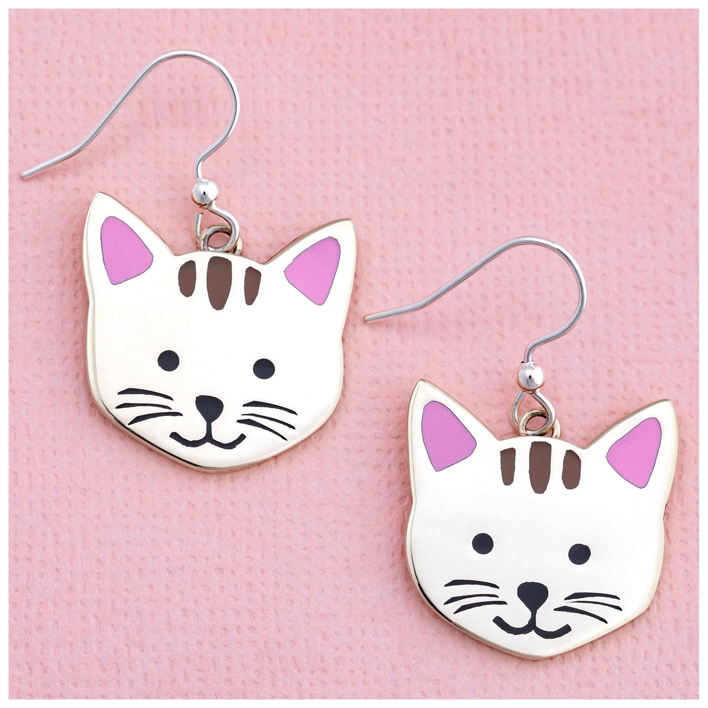 Hand Painted Cat Earrings