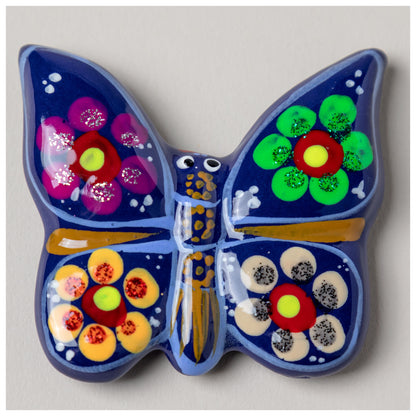 Hand-Painted Ceramic Butterfly Magnet