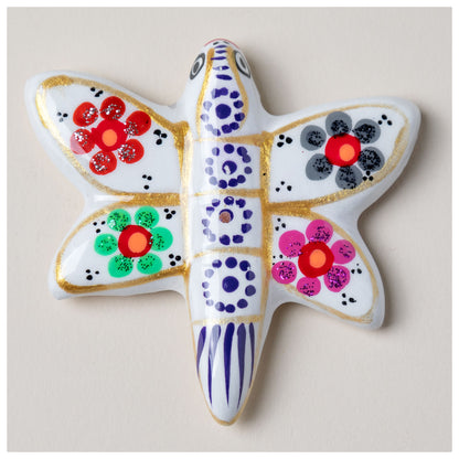 Hand-Painted Ceramic Dragonfly Magnet
