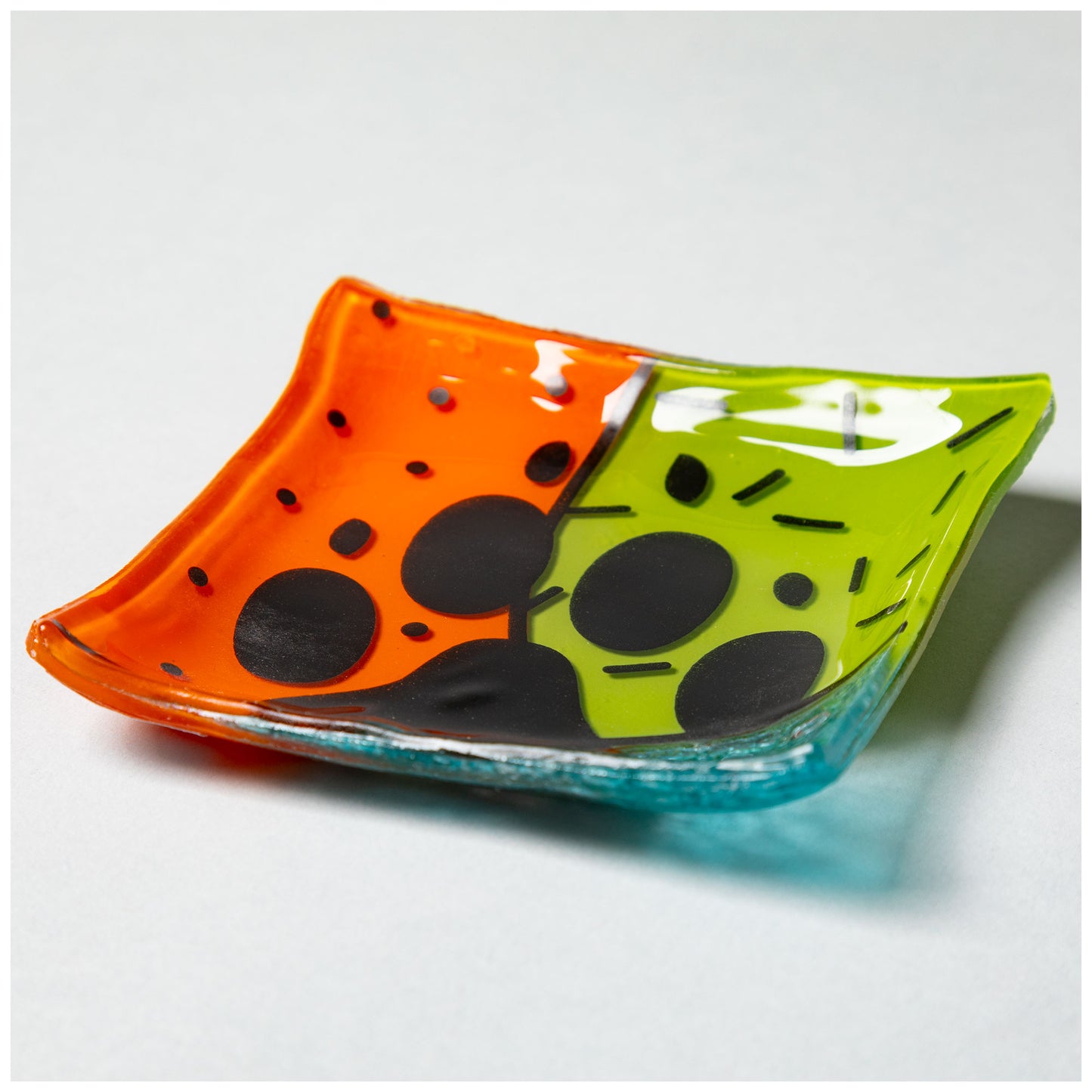 Paw Print Recycled Glass Dish