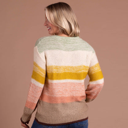 Colorful Stripes Pullover V-Neck Sweater