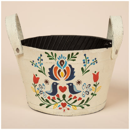 Hand Painted Folklore Recycled Rubber Planter
