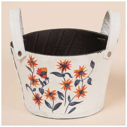 Hand Painted Folklore Recycled Rubber Planter