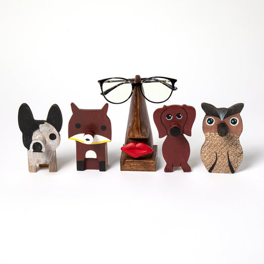 Animal Noses Wooden Glasses Holder