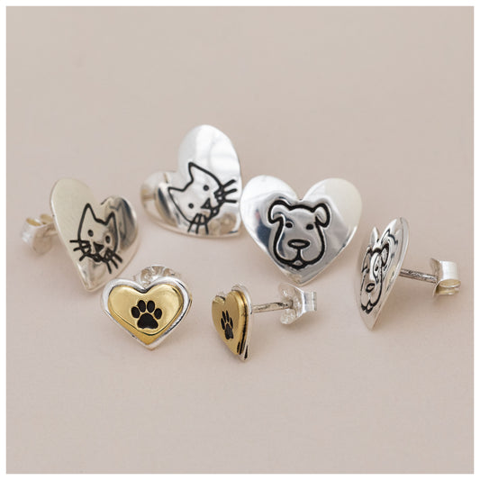 You Have My Heart Sterling Post Earrings