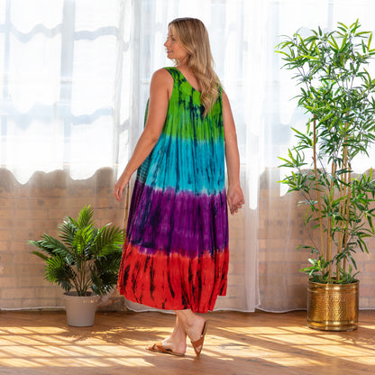 Rainbow Bright Sleeveless Long Dress