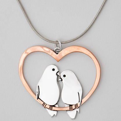 Lovebirds Sterling & Copper Necklace