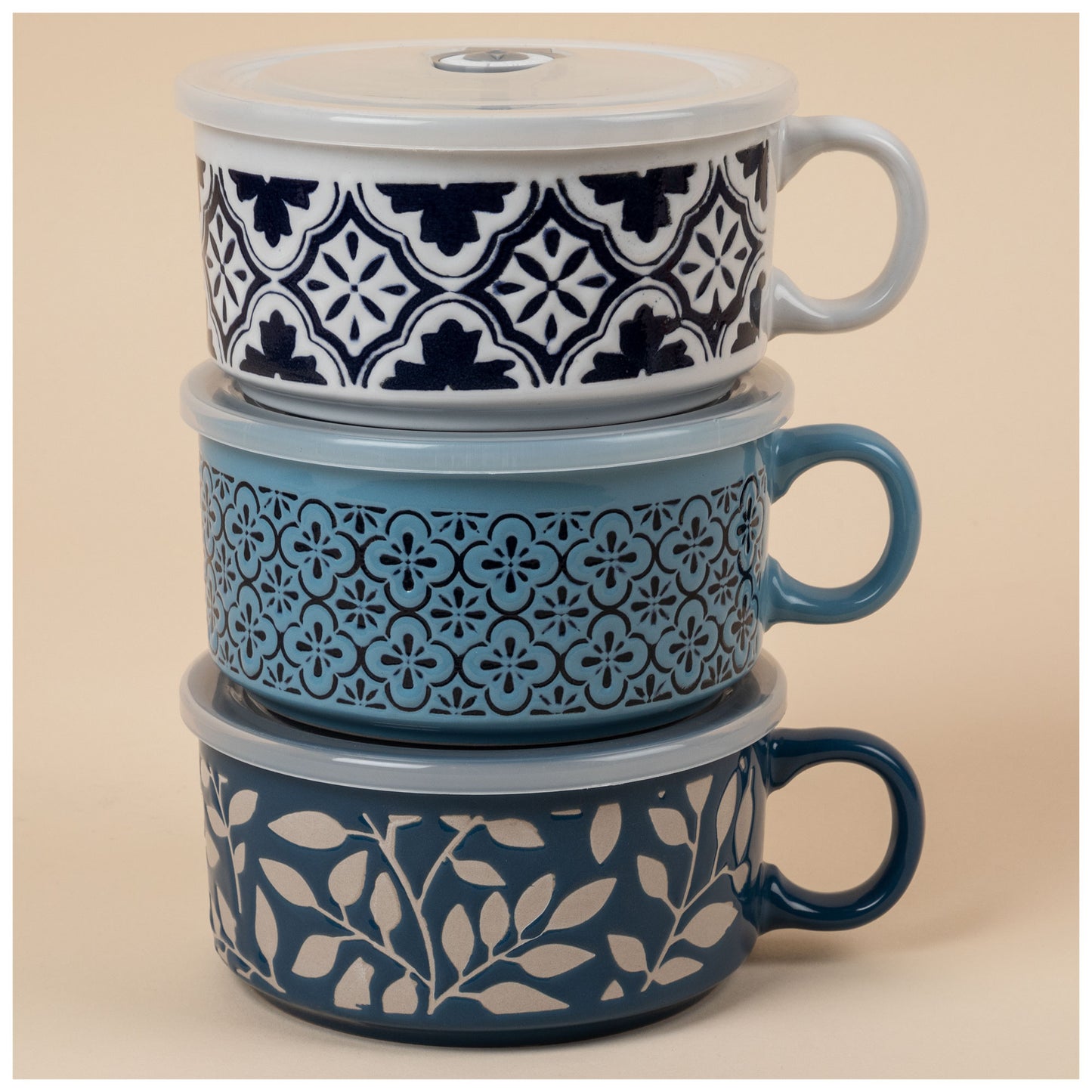 Lovely Blue Souper Mug with Lid