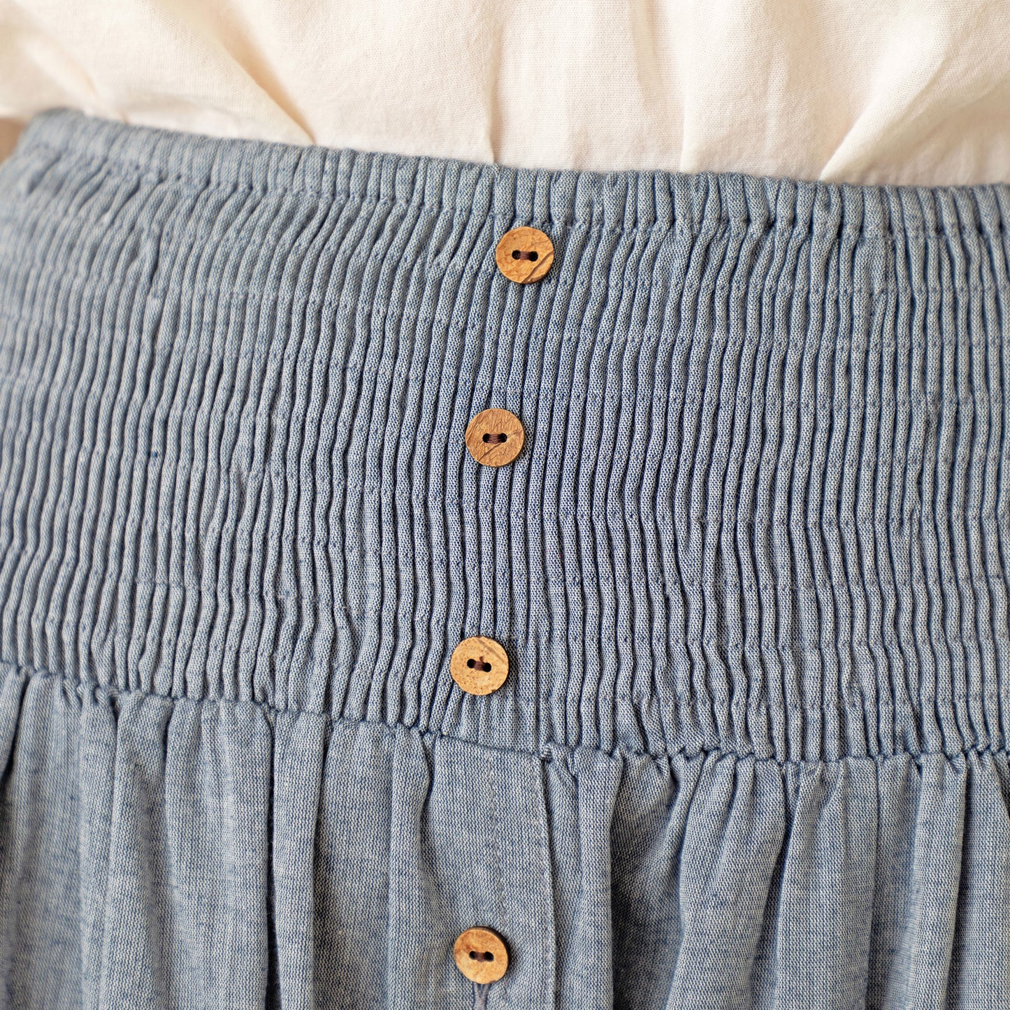 Chambray Button Down Long Skirt
