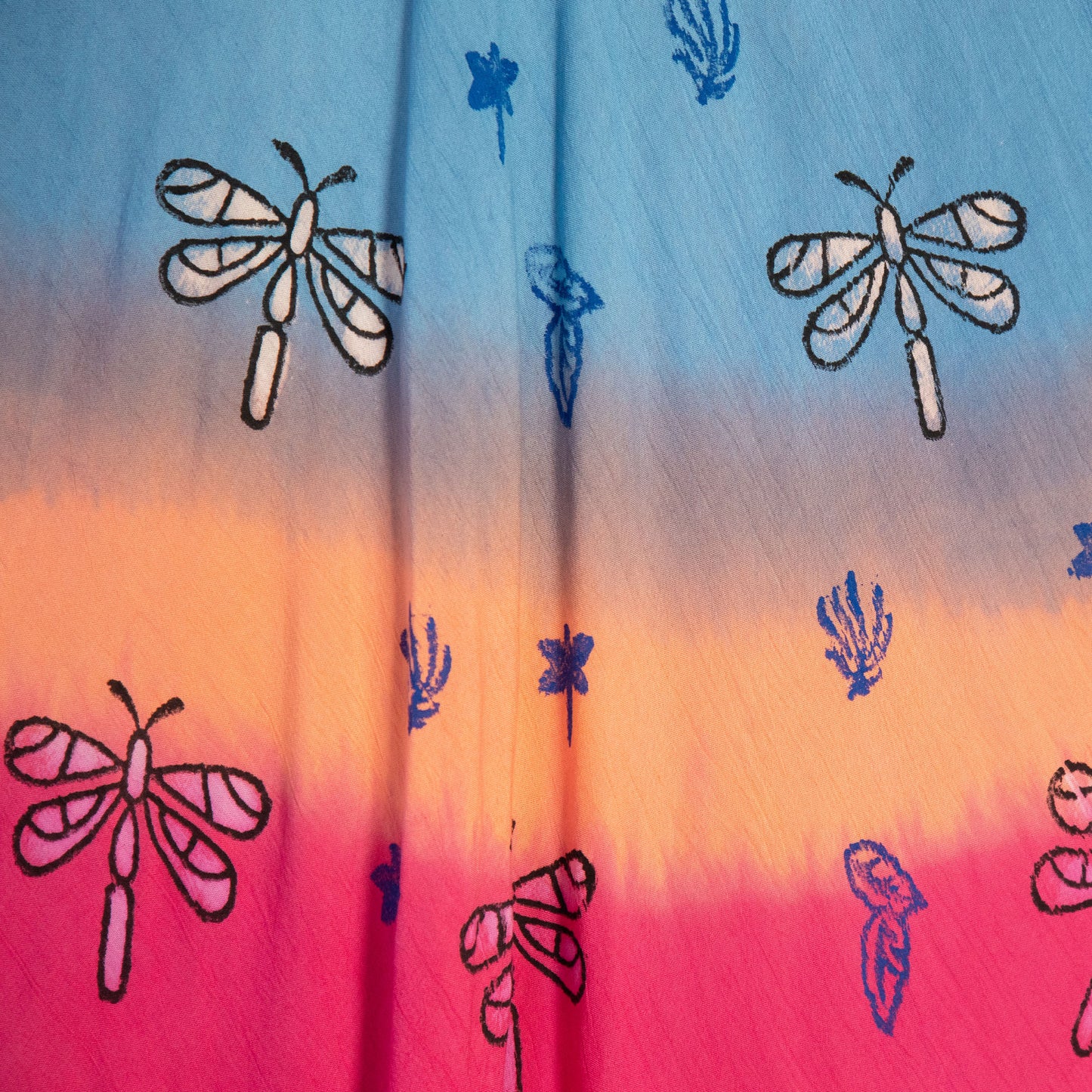Rainbow Dragonfly Sleeveless Long Dress