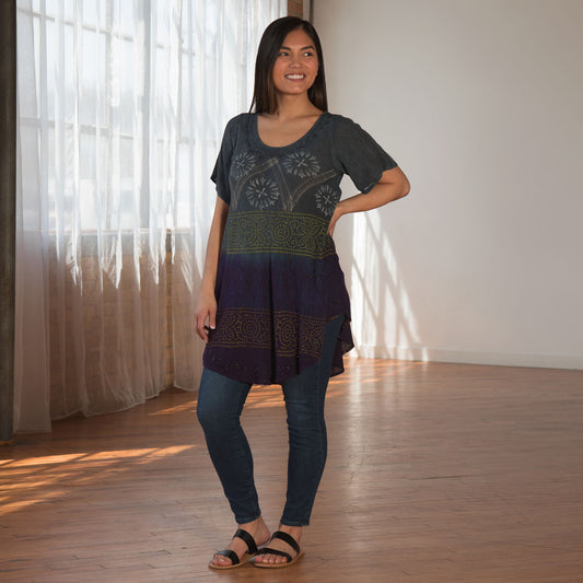 Dusty Road Hand Crafted Short Sleeve Tunic