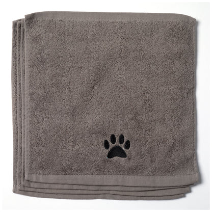 Embroidered Paw Wash Cloth - Set of 4