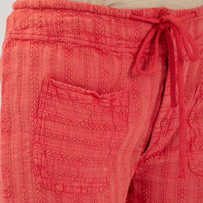 Eyelet Embroidered Relaxed Shorts