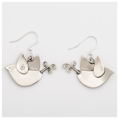 Sweet Dove Alpaca Silver Earrings