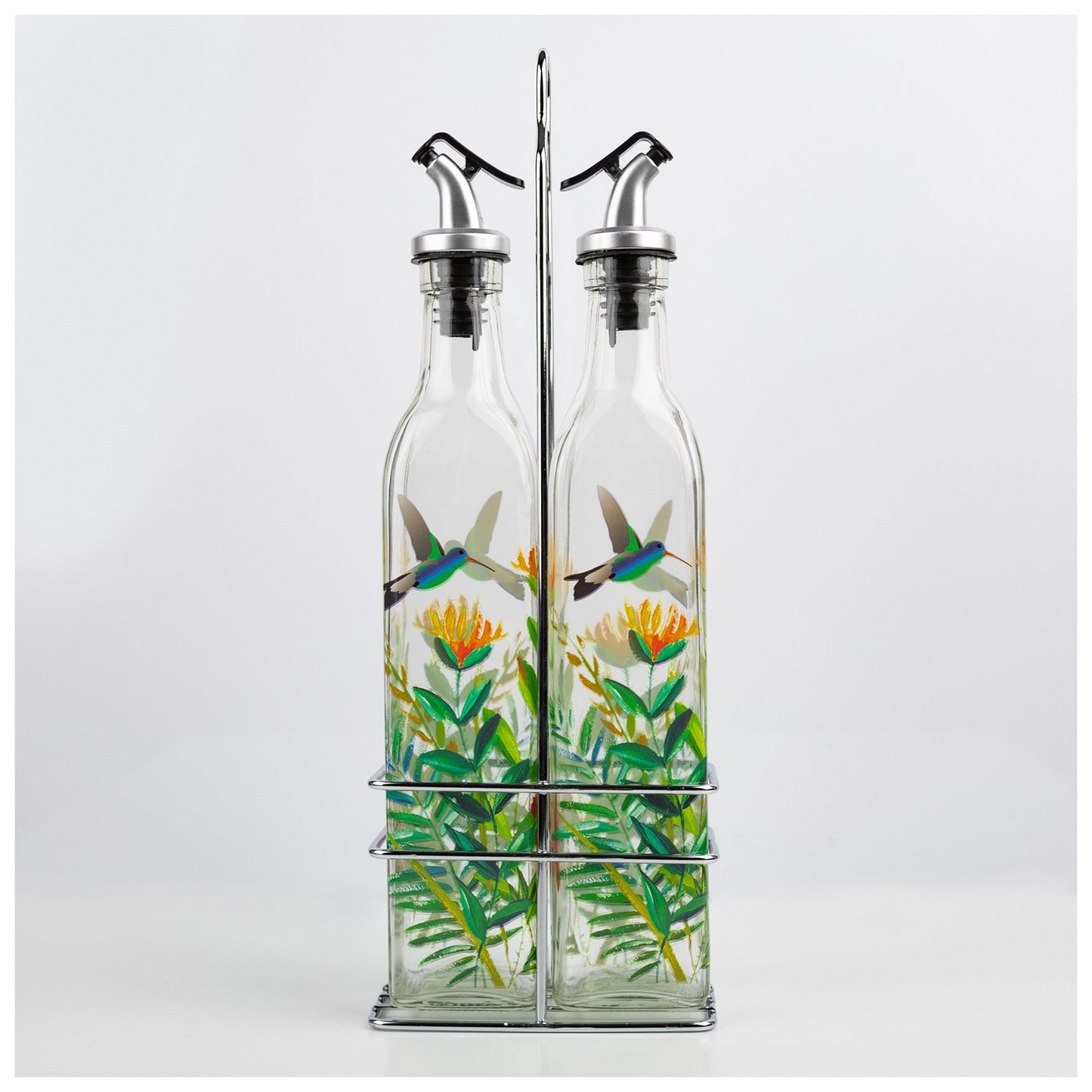 Floral Hummingbird Oil & Vinegar Set