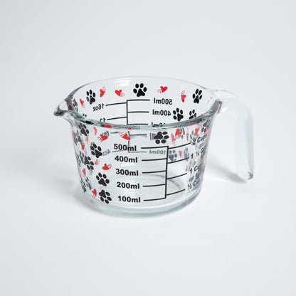 Paws & Hearts Glass Measuring Cup