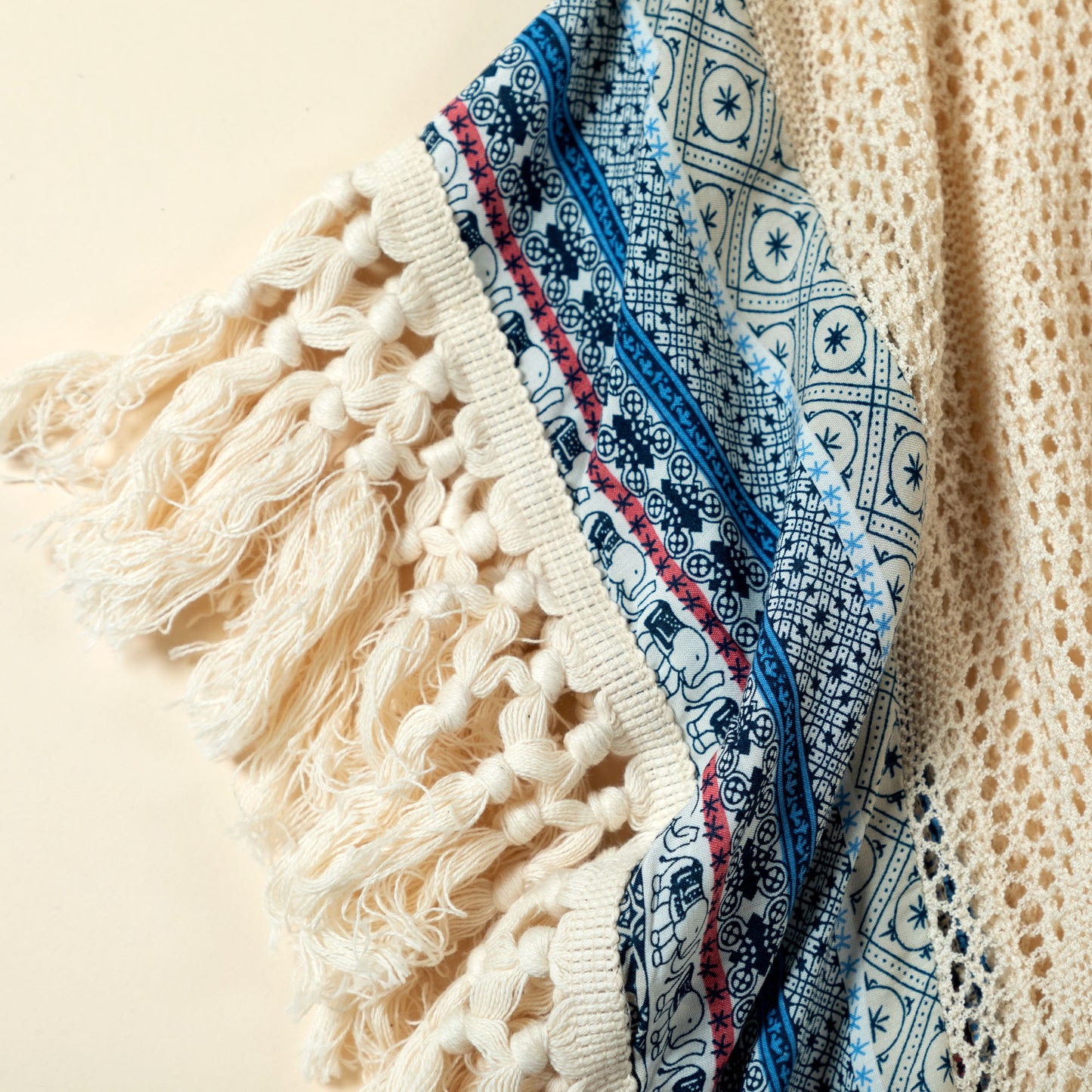 Open Weave Crochet Top with Fringe