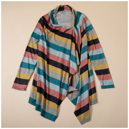 Colorful Stripes Open Cardigan
