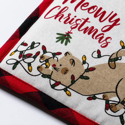 Meowy Christmas Pot Holder & Dish Towel Gift Set