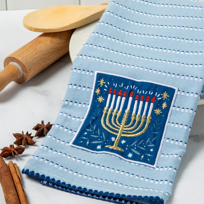 Celebrate Hanukkah Embellished Dish Towel