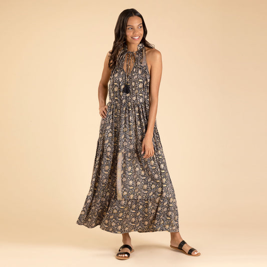 Saree Inspired Maxi Tiered Dress