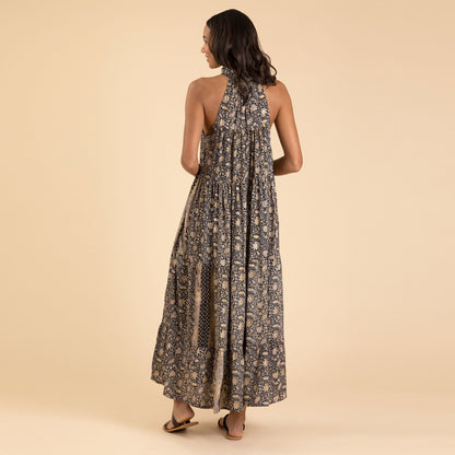 Saree Inspired Maxi Tiered Dress