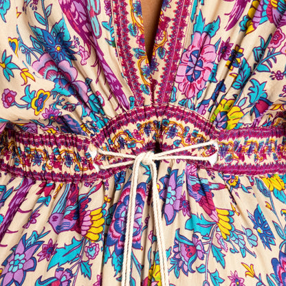 Saree Inspired V-Neck Maxi Dress