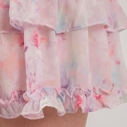 Multi Color Ruffle Smocked Mini Dress