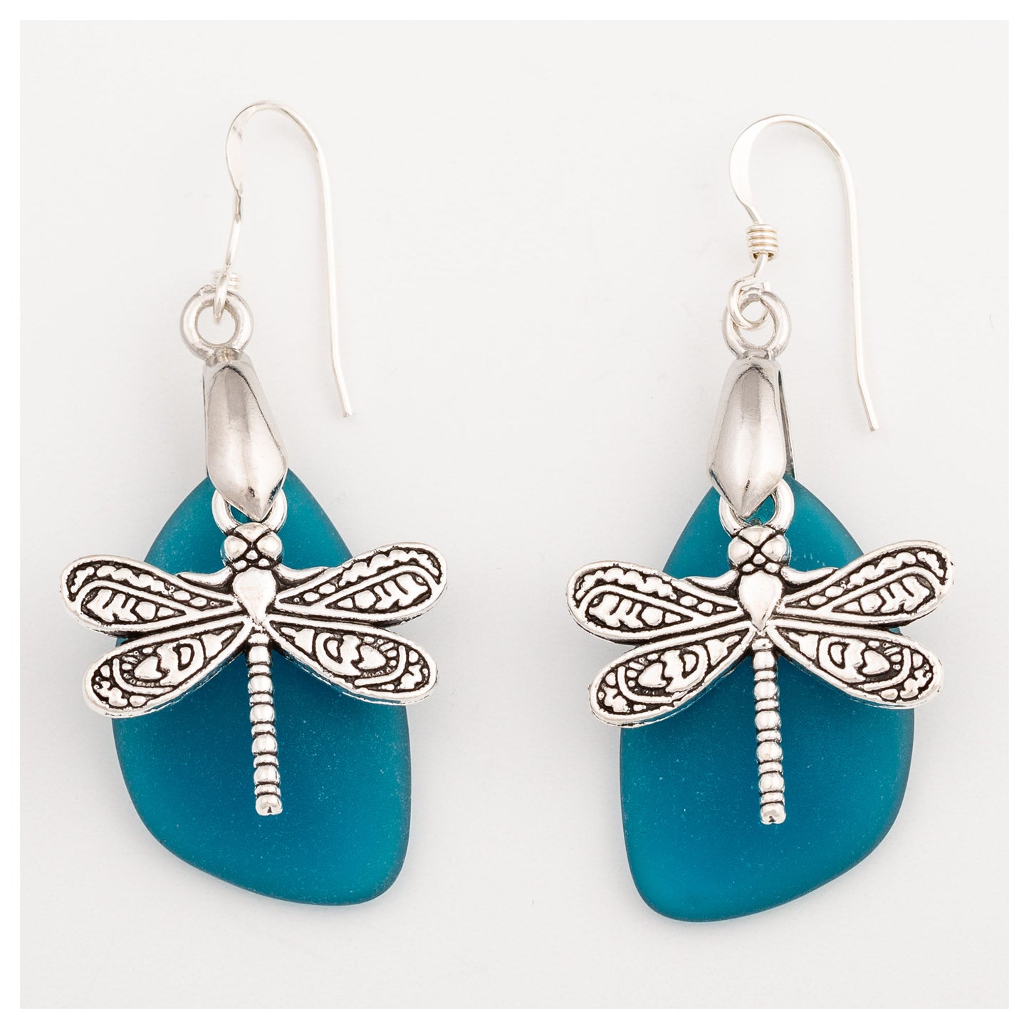 Dragonfly Sea Glass Earrings