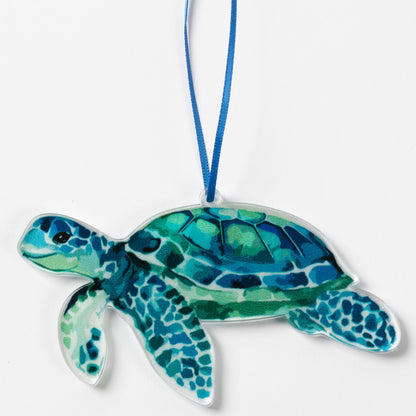 Delighted Sea Turtle Ornament