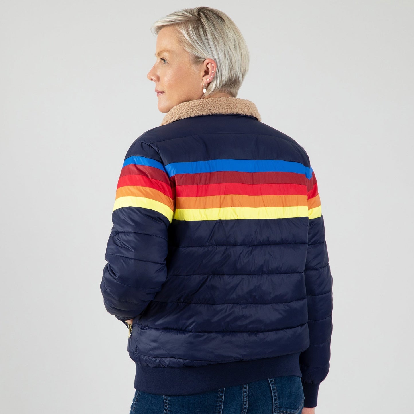 Chasing Rainbows Retro Stripe Insulated Jacket