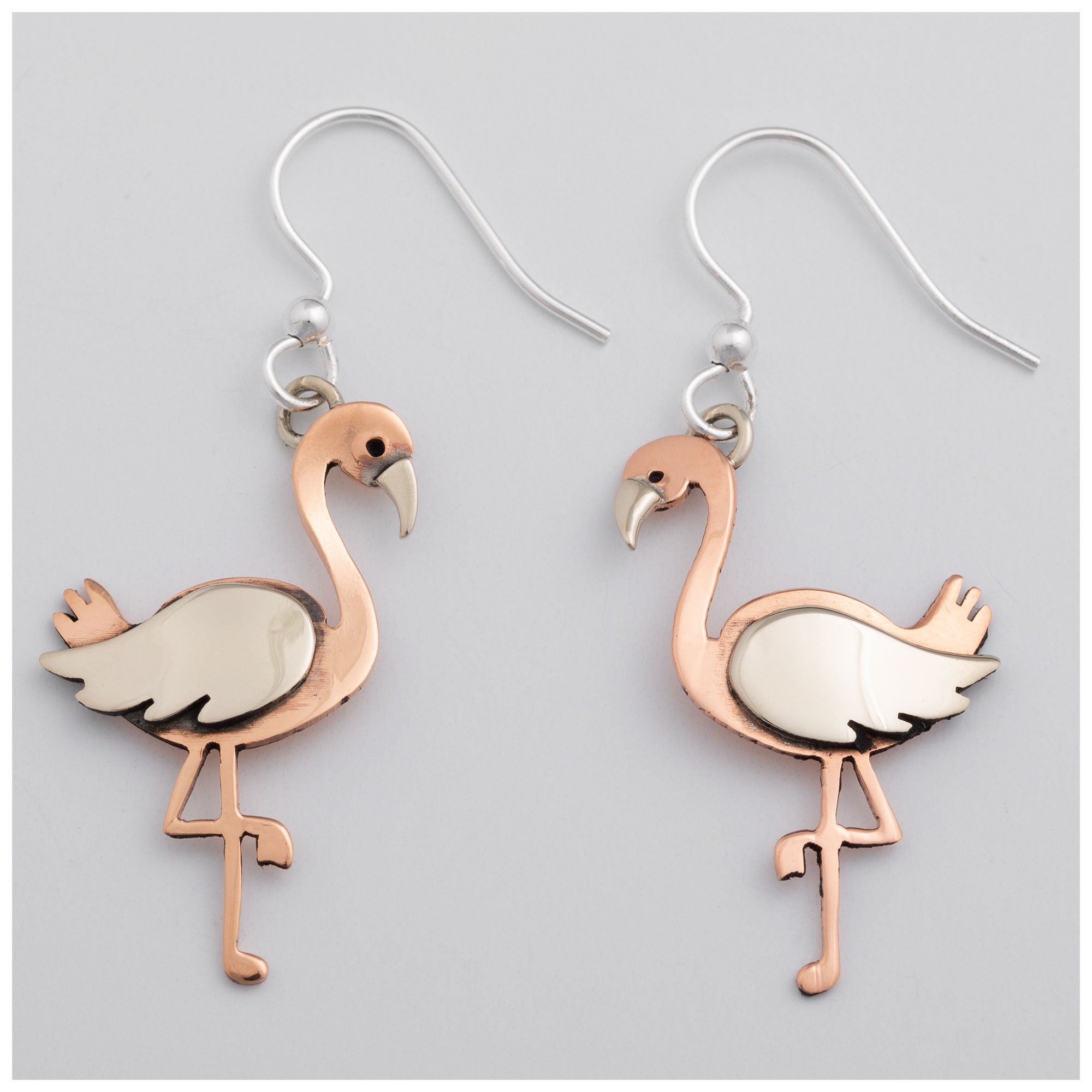 Flamingo Mixed Metal Earrings