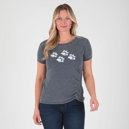 Walking Paws Ruched Short Sleeve Tee