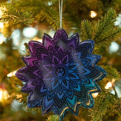 Sunburst Paw Mandala Ornament