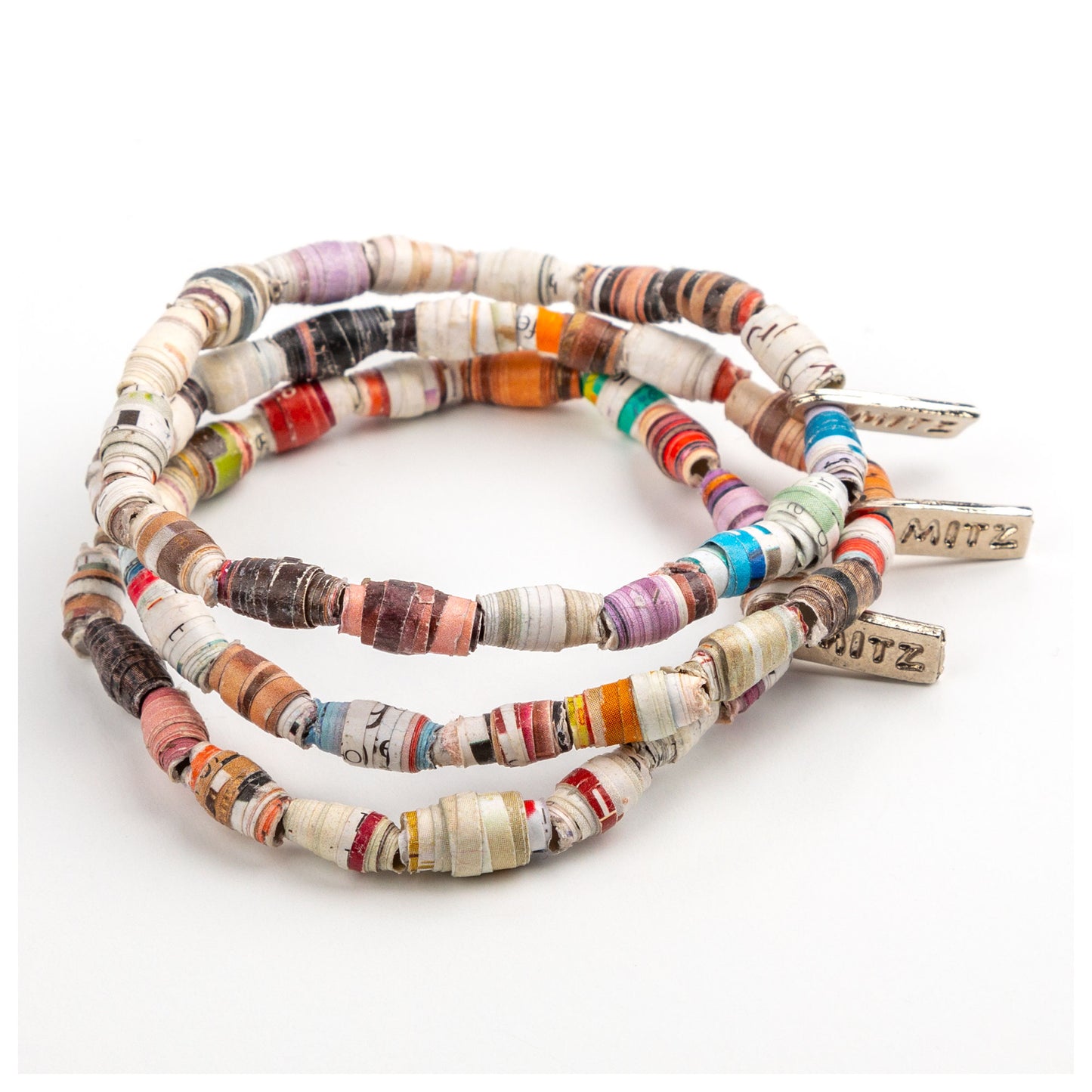 Recycled Plastic Multicolor Bracelets - Set of 3