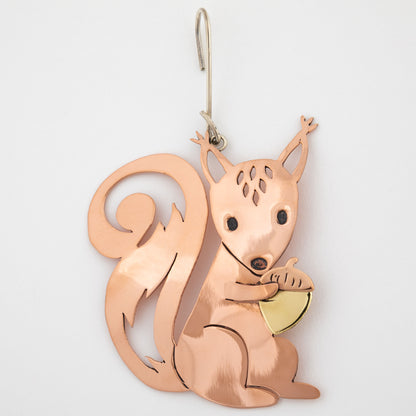 Squirrel & Acorn Mixed Metal Ornament