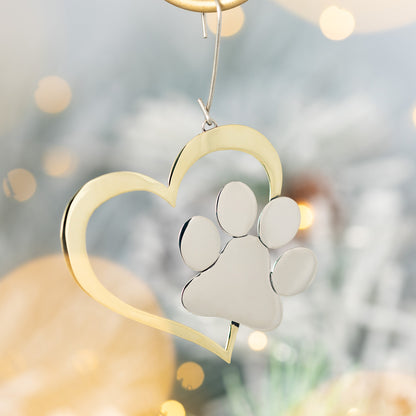Paw Print In My Heart Mixed Metal Ornament
