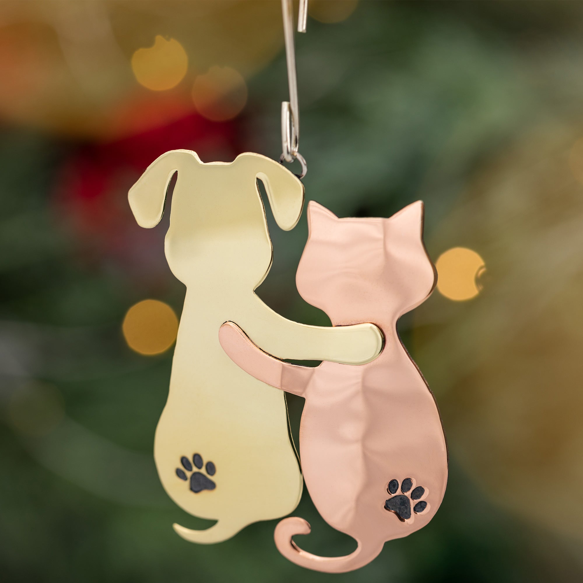 Best Friends with Paws Mixed Metal Ornament