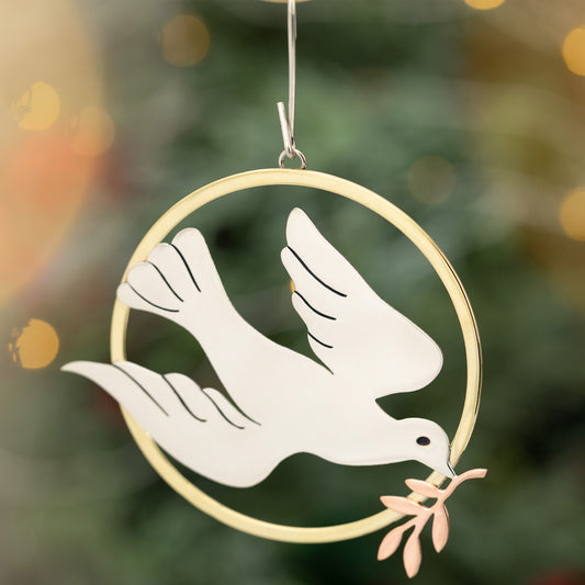Peace Dove Mixed Metal Ornament
