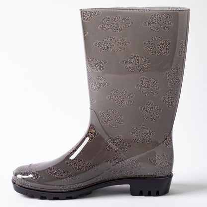 Ultralite&trade; Leopard Paw Print Rain Boots