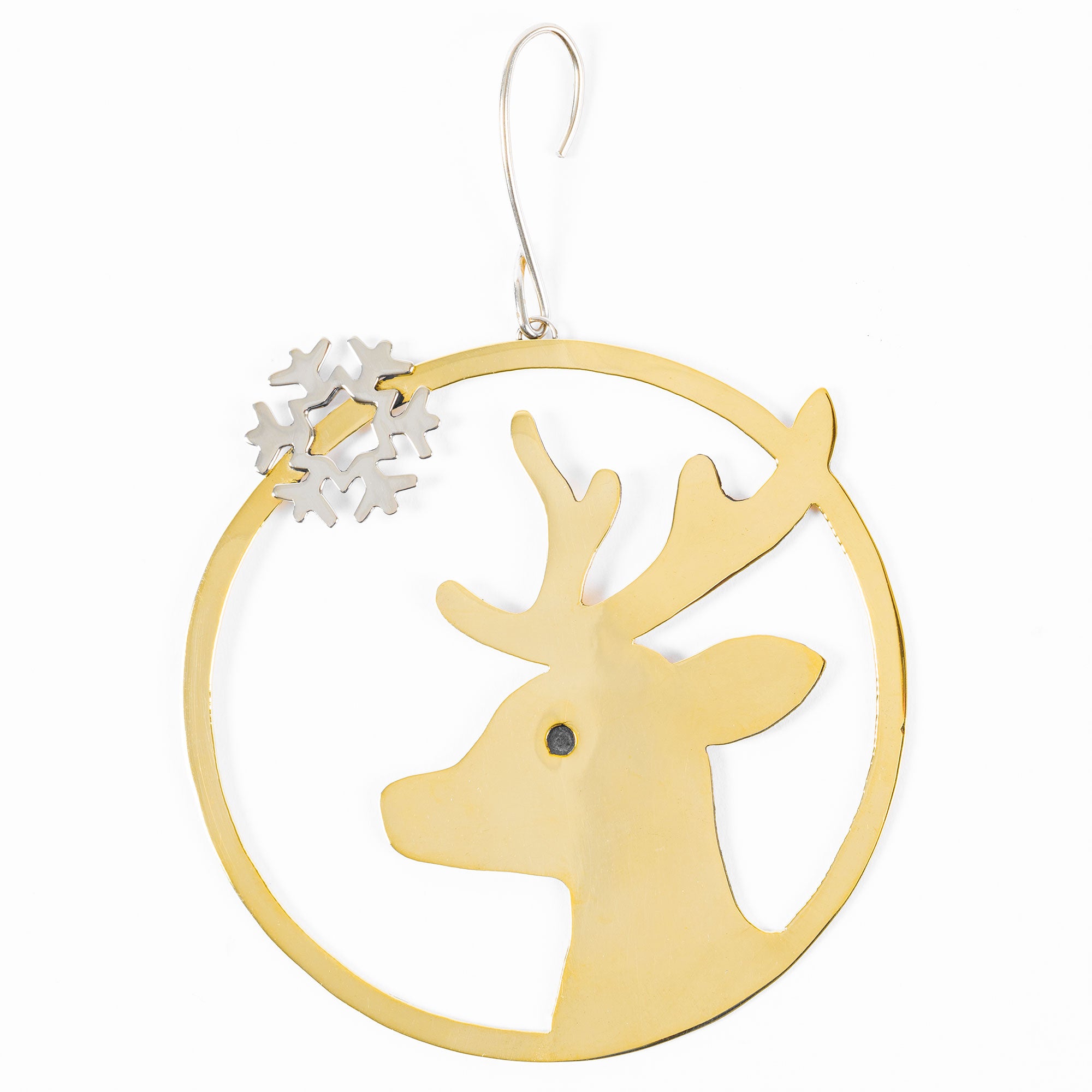 Mixed Metal Deer Ornament