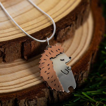 Hedgehog Sterling & Copper Necklace