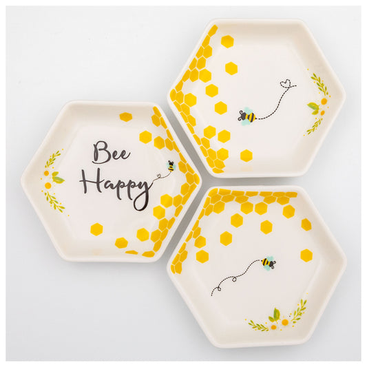 Bee Happy Trinket Dish - Set of 3