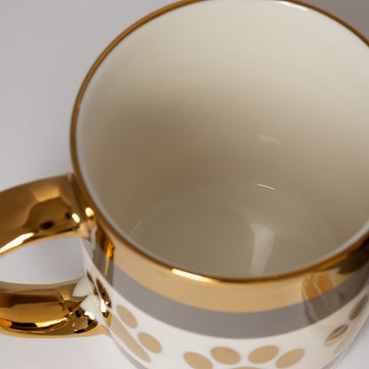 Gold Foil Paw Print Mug - Set of 2