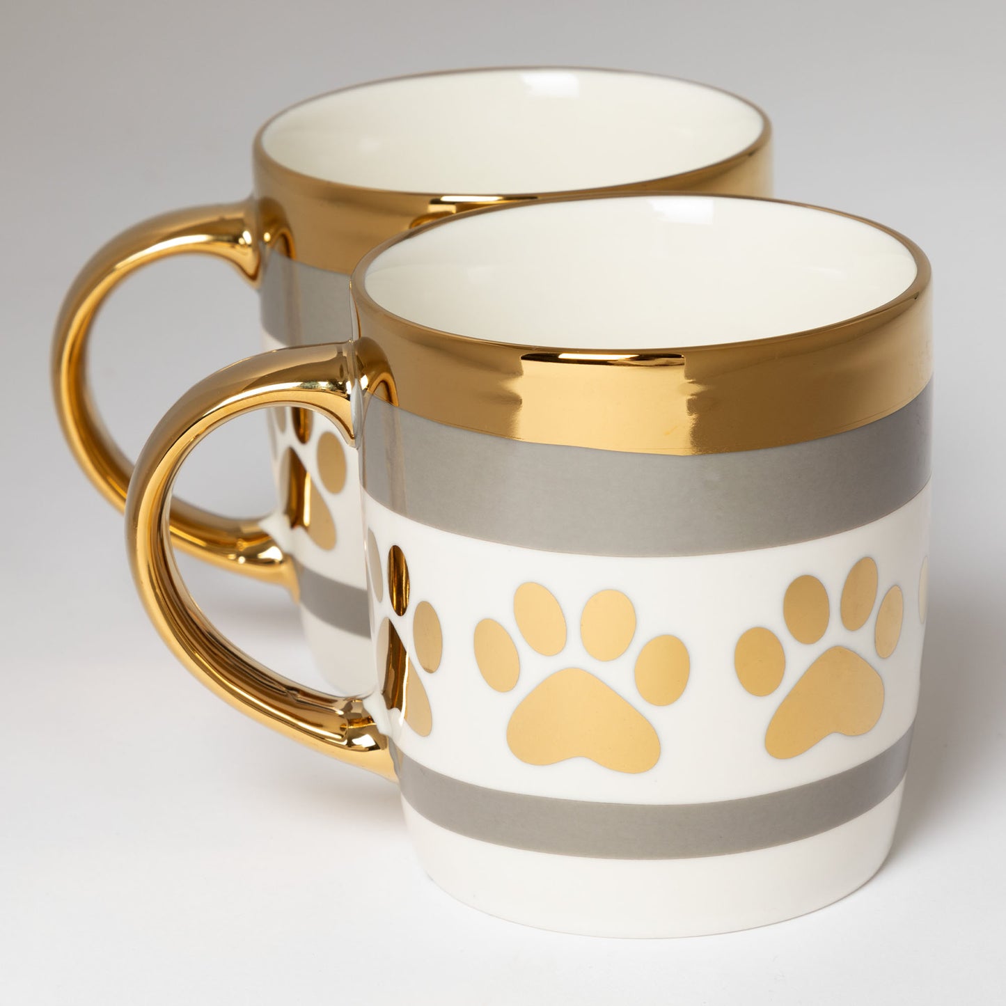 Gold Foil Paw Print Mug - Set of 2