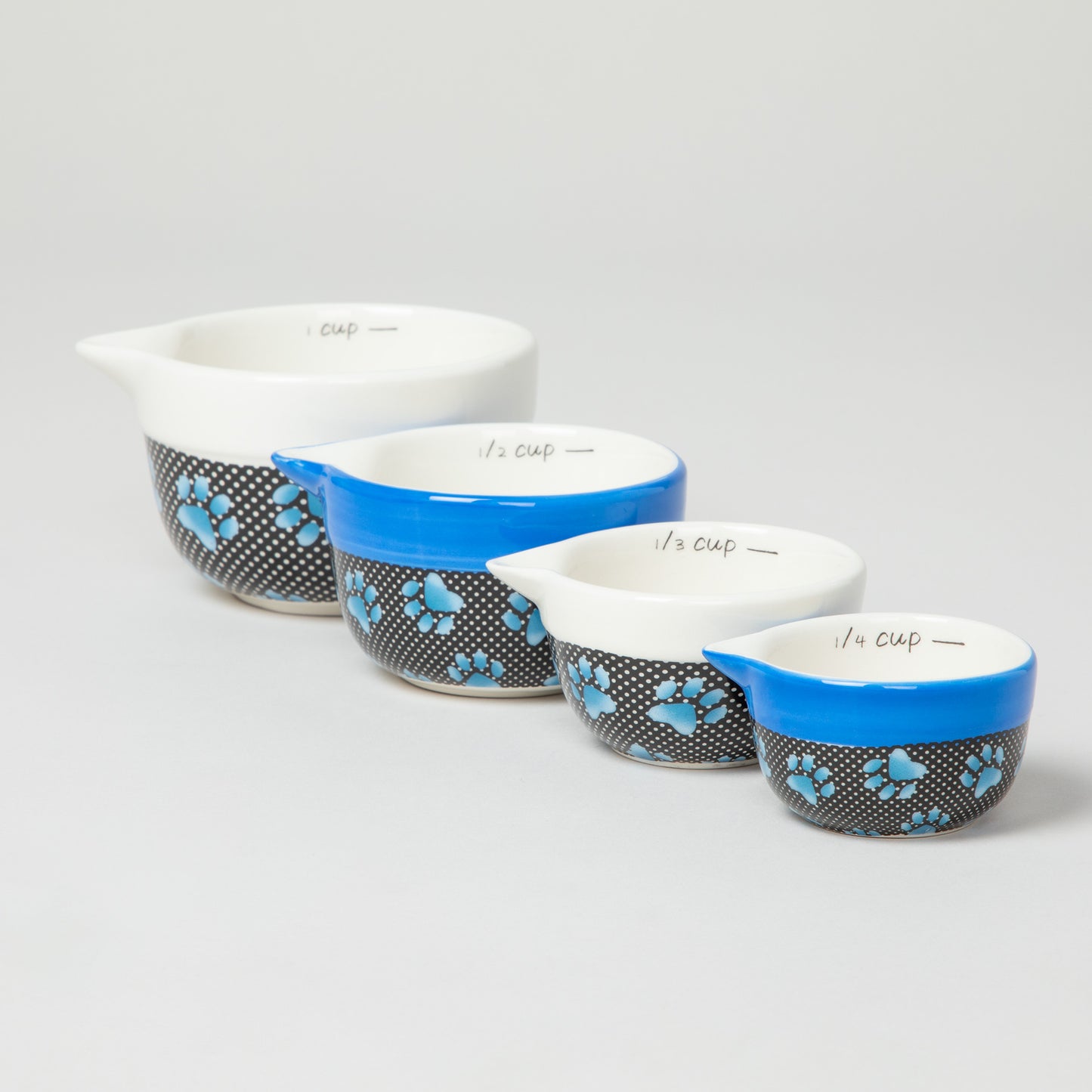 Paw Prints Ceramic Measuring Cup Set
