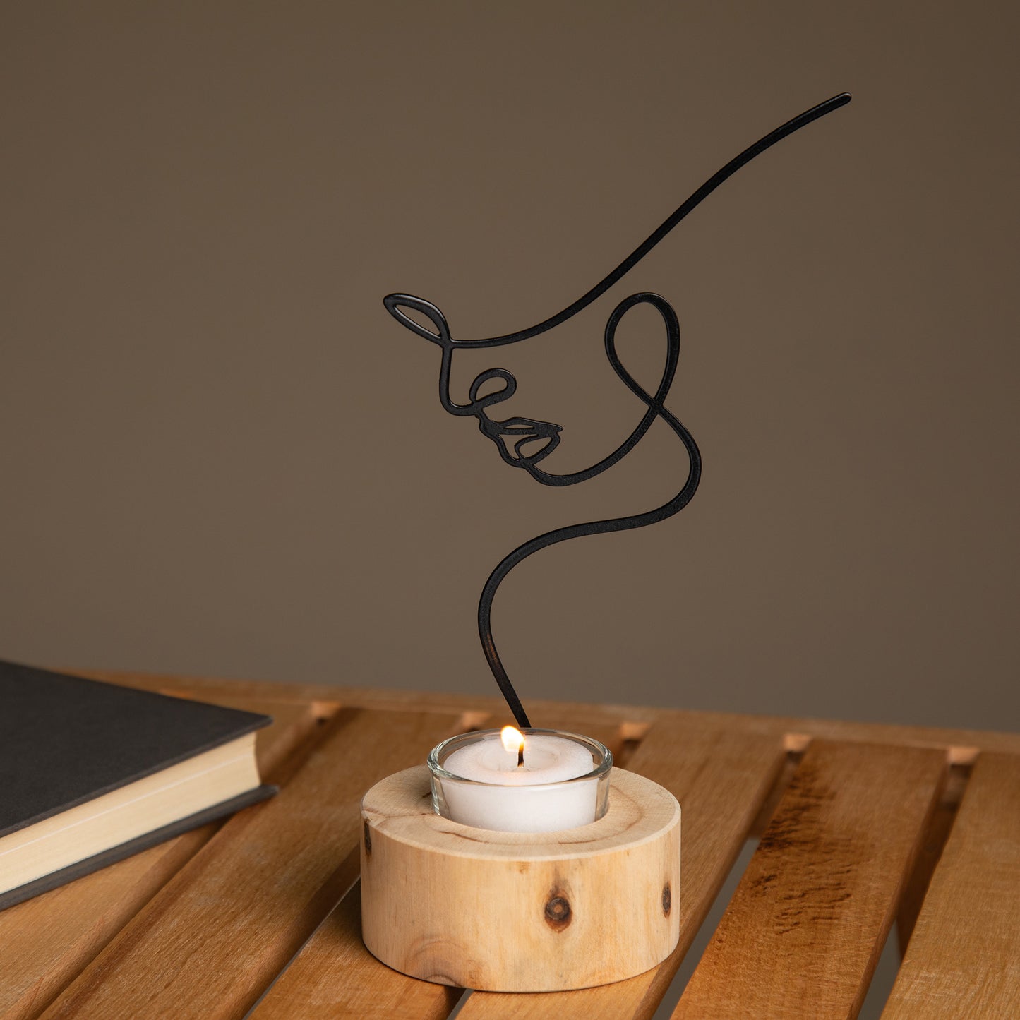 Silhouette Of Beauty Tealight Candle Holder