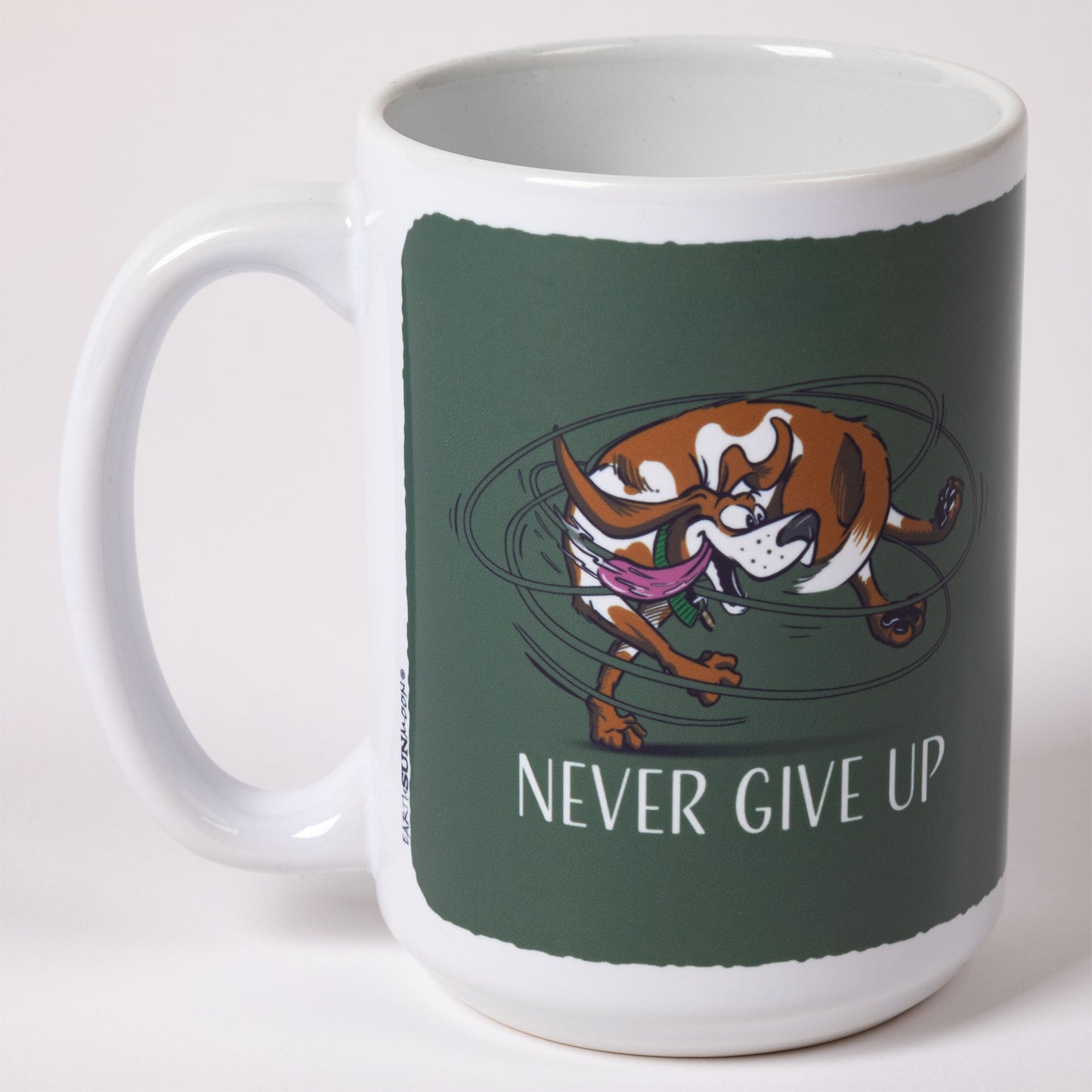 Never Give Up Dog Mug
